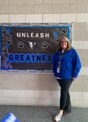 Mrs. Walsh is working to make sure everyone has space to practice while the new floor is being installed.