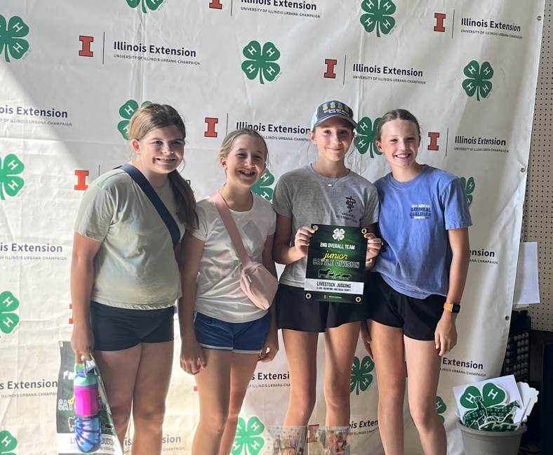 FFA students attended a livestock judging contest in Oblong, Illinois.