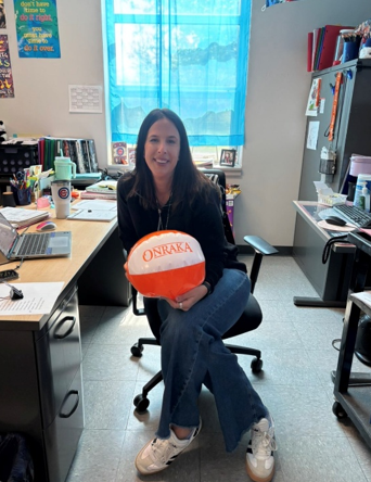 Mrs. Rusk proudly represents the Onraka house.